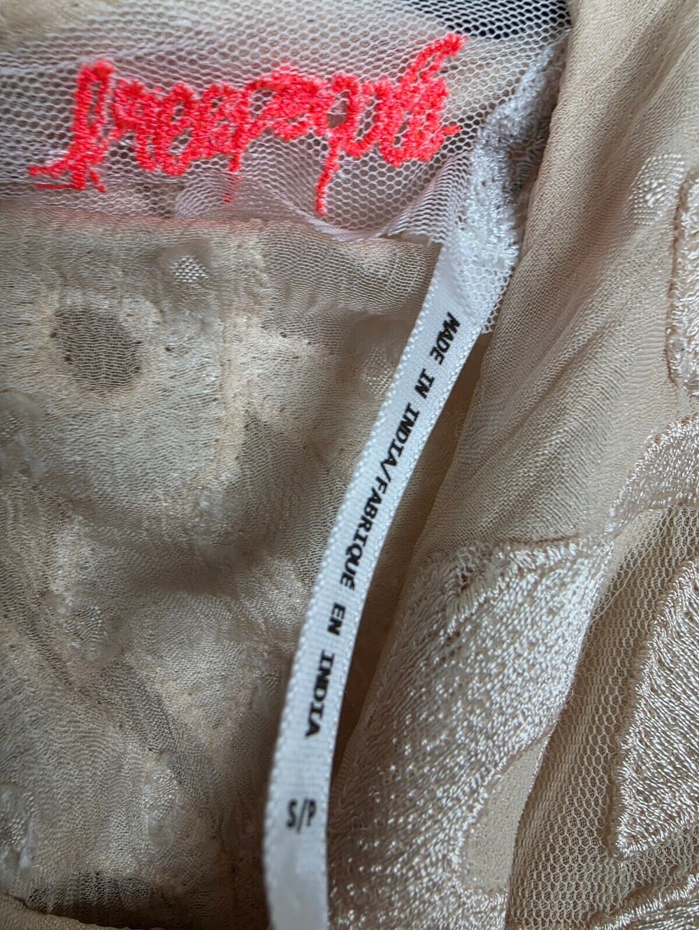 Free People $250 Small Beige Embroidered Dress - Picture 3 of 3